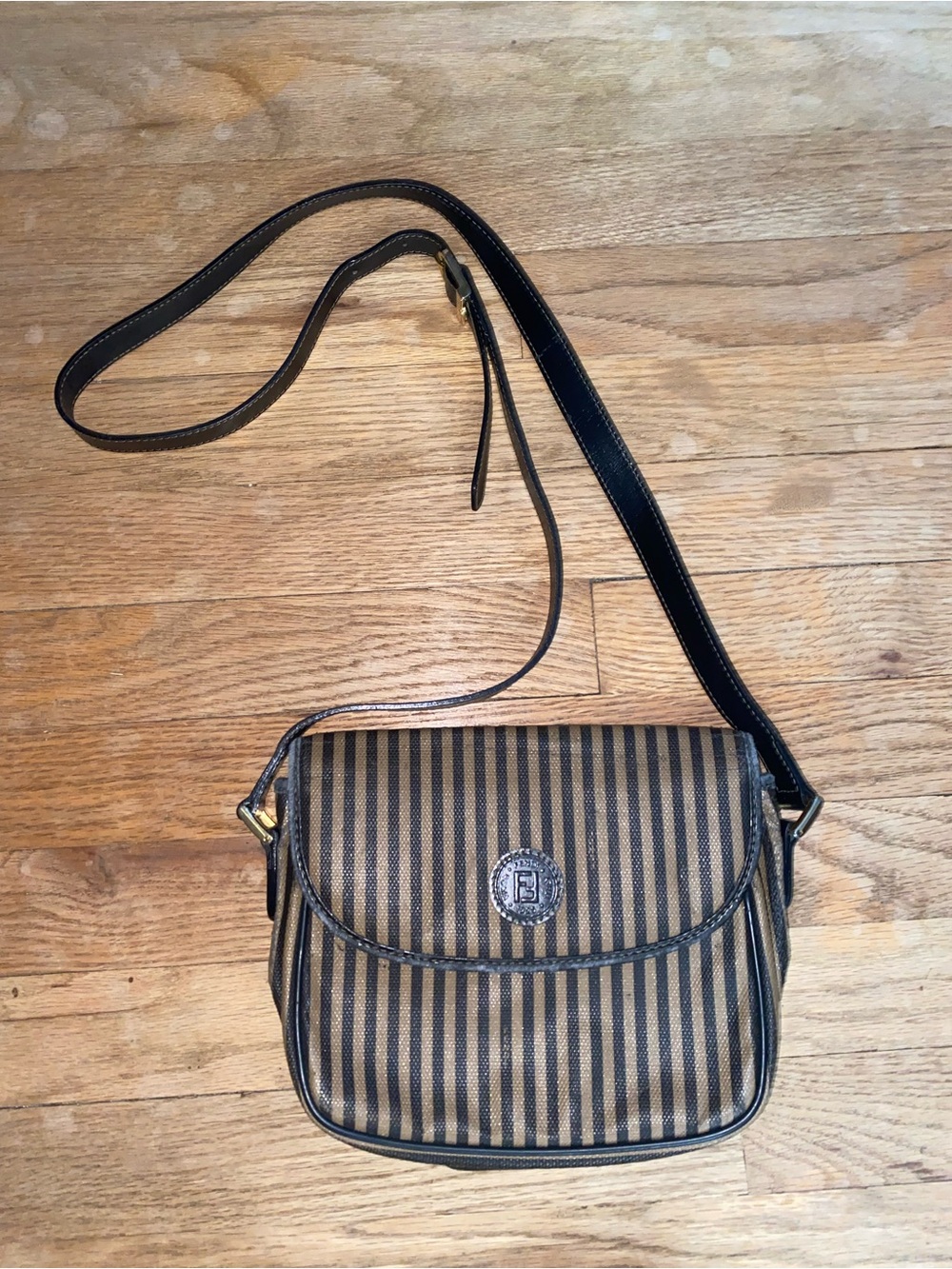 Vintage Fendi Pequin Crossbody Bag